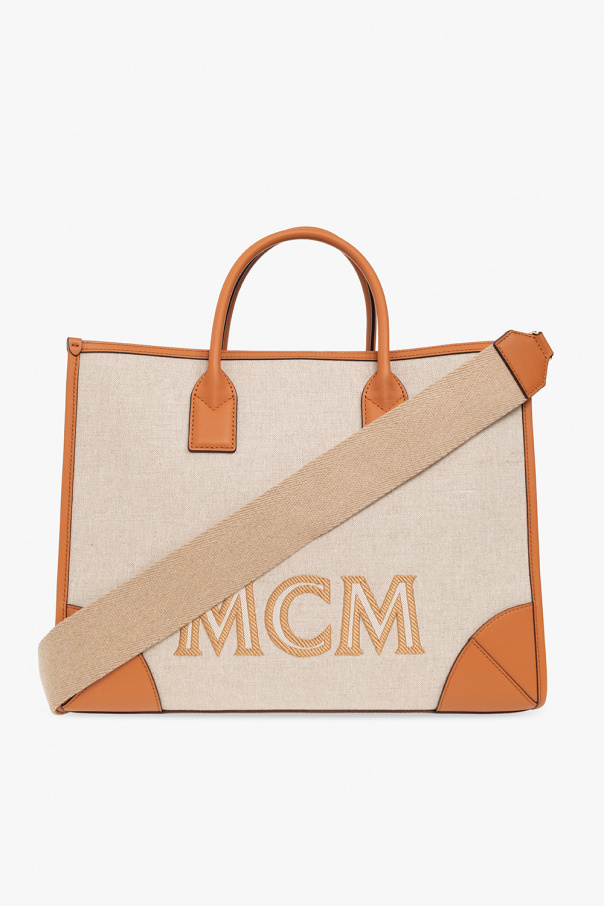 Mcm large shopper tote hot sale